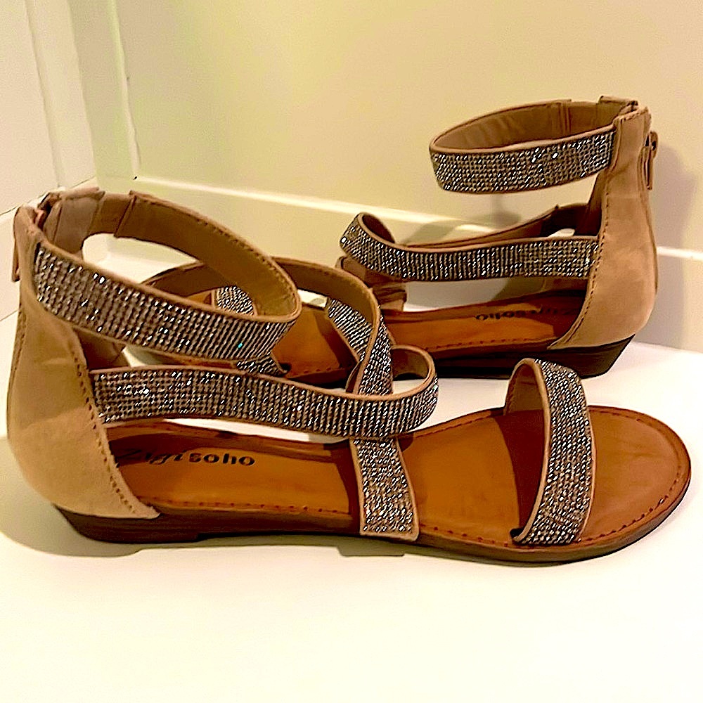 Amazing Condition/ Gladiator Rhinestone Strappy Sandles, Zigisoho size8.5 - Picture 4 of 10